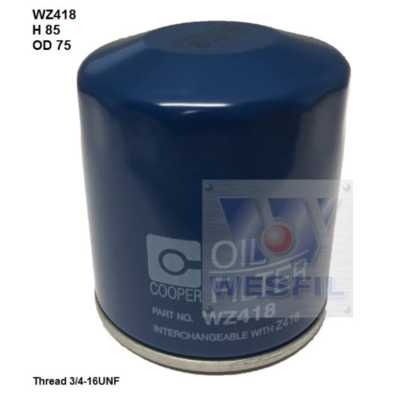 Oil Filter Ford Ranger 3L & 2.5L WZ418 WESFIL