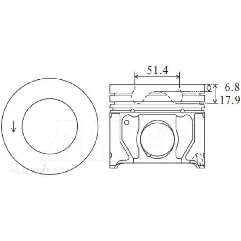 Std Piston Set (inc Rings) (5) Ford Ranger 3.2 P6055 STD